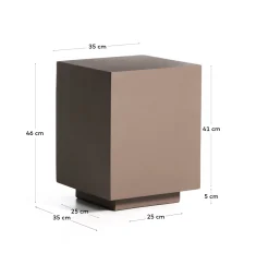 Kave Home Bijzettafel Rustella Cement Bruin 35x35cm
