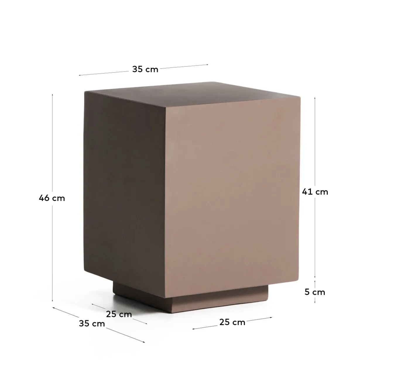 Kave Home Bijzettafel Rustella Cement Bruin 35x35cm