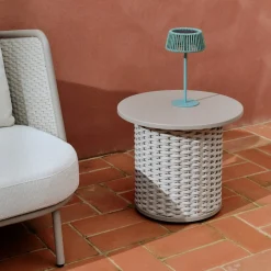 Kave Home Bijzettafel Sedalis Outdoor Taupe Ø50cm