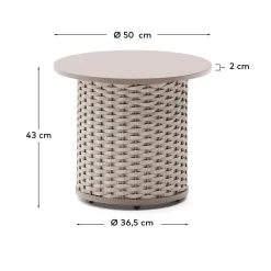 Kave Home Bijzettafel Sedalis Outdoor Taupe Ø50cm