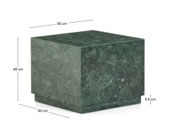 Kave Home Bijzettafel Sorein Groen Marmer 50x50cm