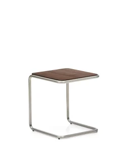 Kave Home Bijzettafel Tarsel Walnootfineer met RVS Frame 42x47cm