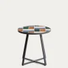 Kave Home Bijzettafel Tella Outdoor Staal Tegels Meerkleurig Ø90cm