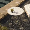 Kave Home Bijzettafel Tella Outdoor Staal Tegels Beige Ø90cm