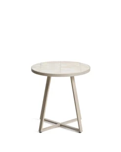 Kave Home Bijzettafel Tella Outdoor Staal Tegels Beige Ø90cm