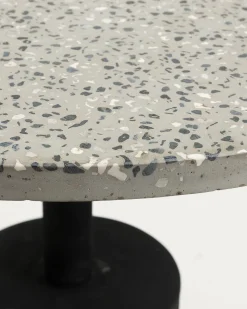 Kave Home Bijzettafeltje Delano Grijs Terrazzo Ø55cm