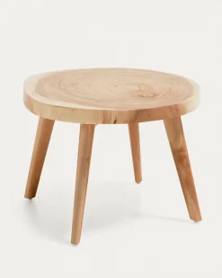 Kave Home Bijzettafeltje Wellcres Massief Regenboomhout Ø65cm