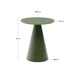 Kave Home Bijzettafel Wilshire Glas Groen Ø30cm