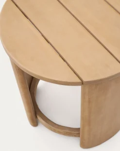 Kave Home Bijzettafel Xoriguer Massief Eucalyptushout Ø56cm