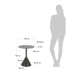 Kave Home Bijzettafel Yinan Ø48cm Zwart