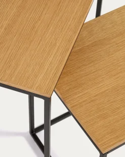 Kave Home Bijzettafel Yoana Set van 2 Naturel Eikenfineer
