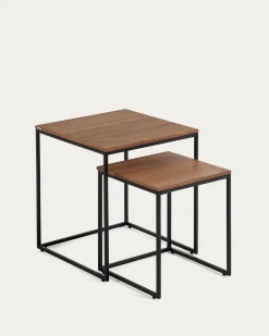 Kave Home Bijzettafel Yoana Set van 2 Bruin Walnootfineer