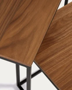 Kave Home Bijzettafel Yoana Set van 2 Bruin Walnootfineer