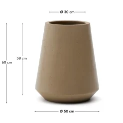 Kave Home Bloempot Calun Cement Beige Ø50cm