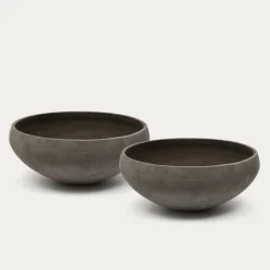 Kave Home Bloempot Nura Donkergrijs Set van 2