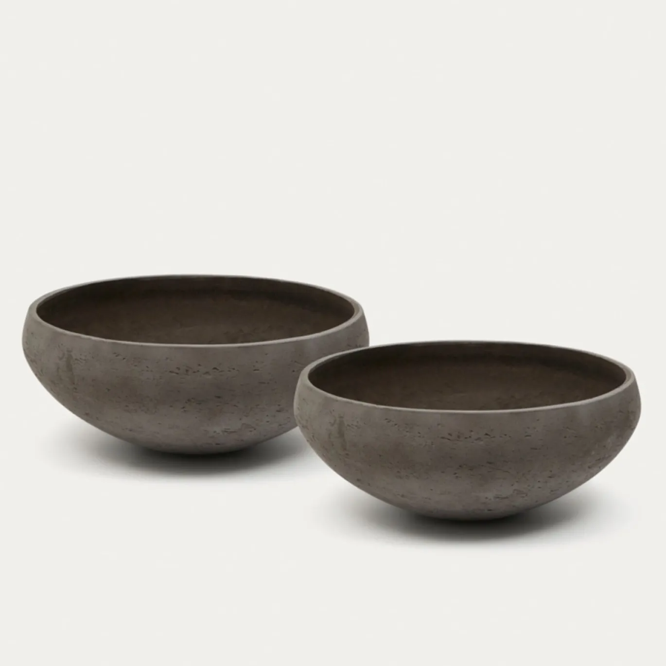 Kave Home Bloempot Nura Donkergrijs Set van 2
