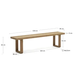 Kave Home Buitenbank Canadell Massief Gerecycleerd Teakhout 210cm
