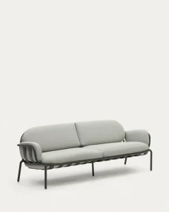 Kave Home Buitenbank Joncols 3-Zits Aluminium Grijs Gelakt 225cm