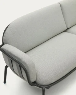 Kave Home Buitenbank Joncols 3-Zits Aluminium Grijs Gelakt 225cm