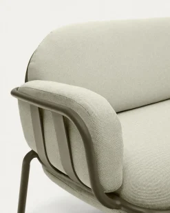 Kave Home Buitenbank Joncols 3-Zits Aluminium Groen Gelakt 225cm