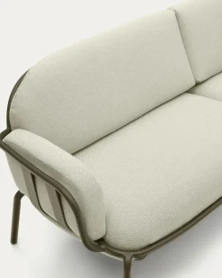 Kave Home Buitenbank Joncols 3-Zits Aluminium Groen Gelakt 225cm