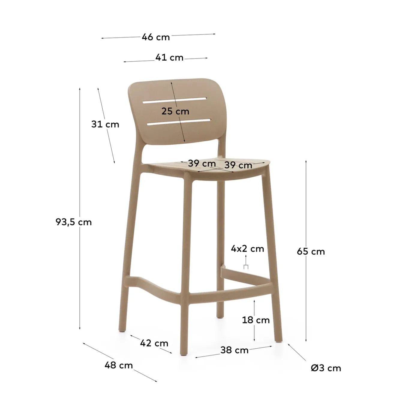Kave Home Buitenkruk Morella Beige Kunststof