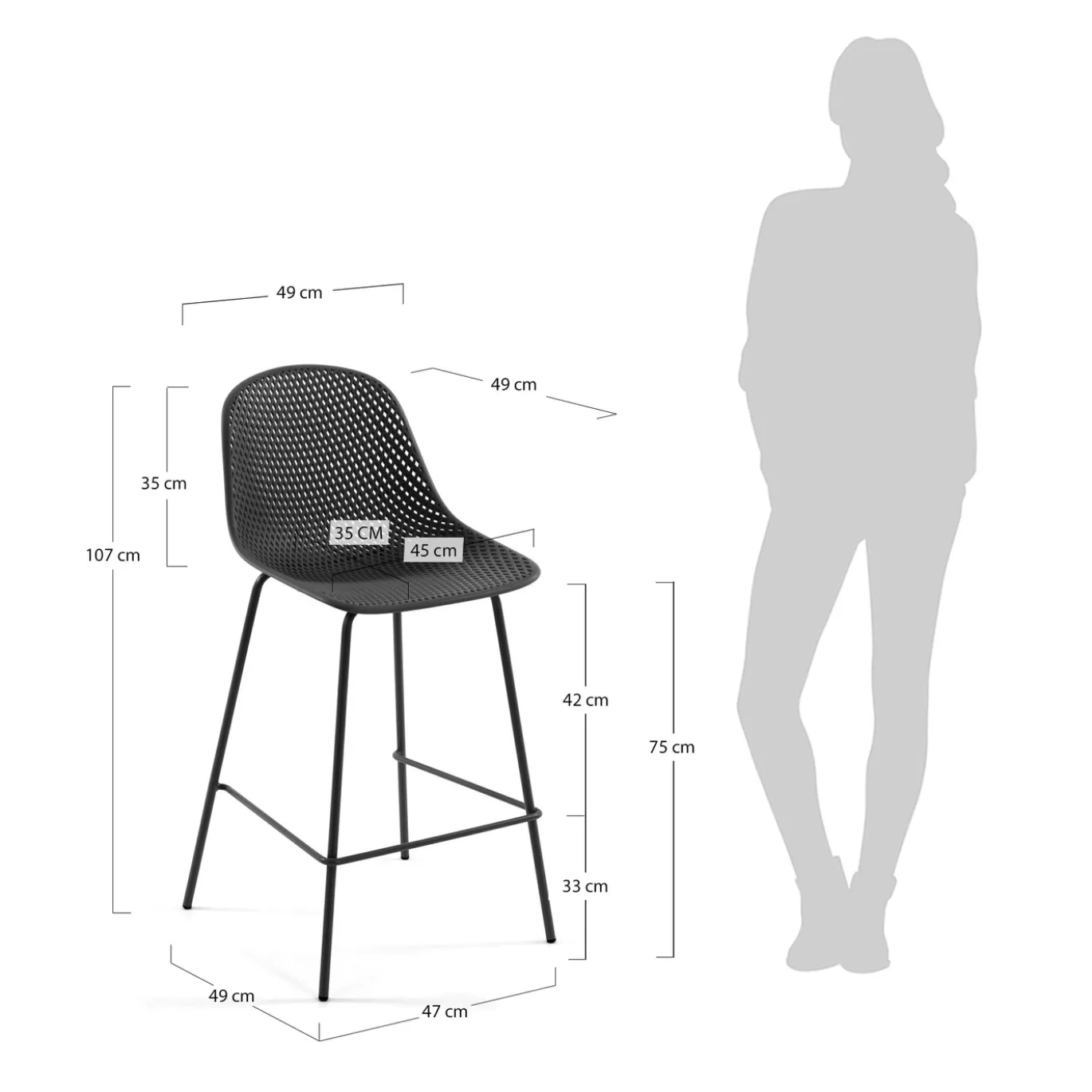 Kave Home Buitenkruk Quinby Grijs 75cm