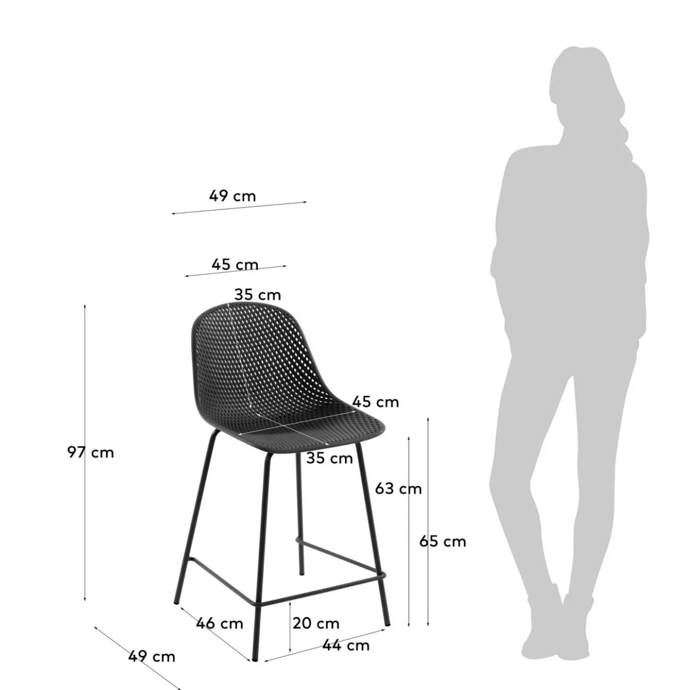 Kave Home Buitenkruk Quinby Grijs Hoogte 65cm