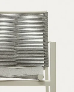 Kave Home Buitenstoel Culip Touw en Wit Aluminium