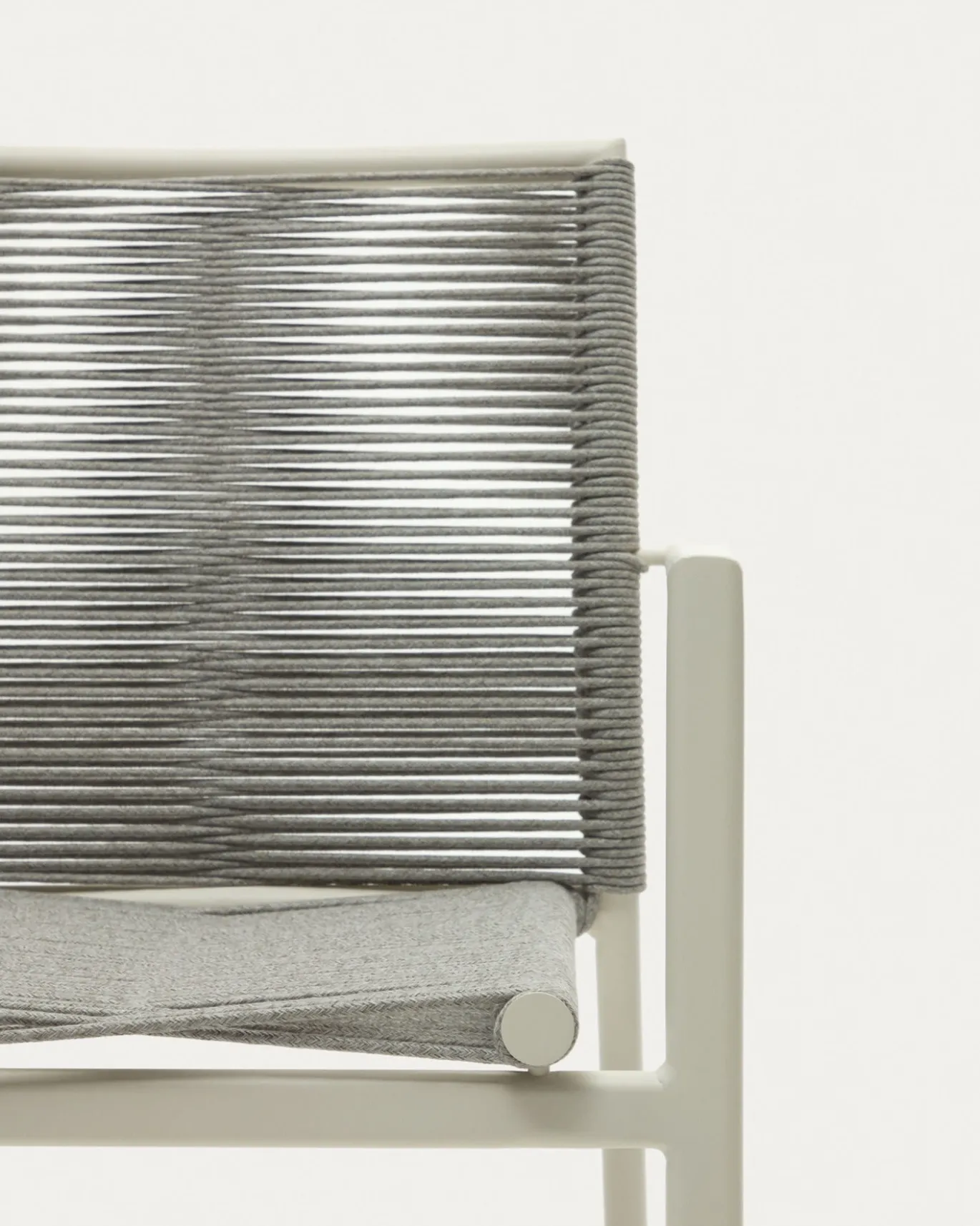 Kave Home Buitenstoel Culip Touw en Wit Aluminium