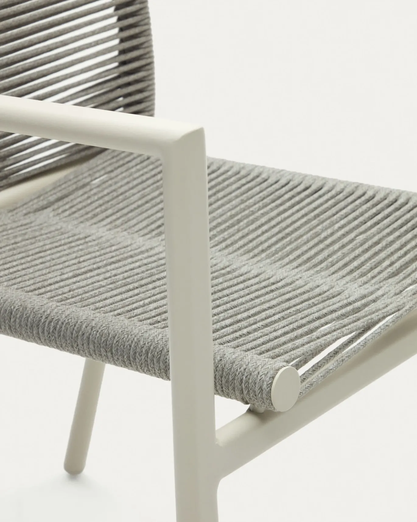 Kave Home Buitenstoel Culip Touw en Wit Aluminium