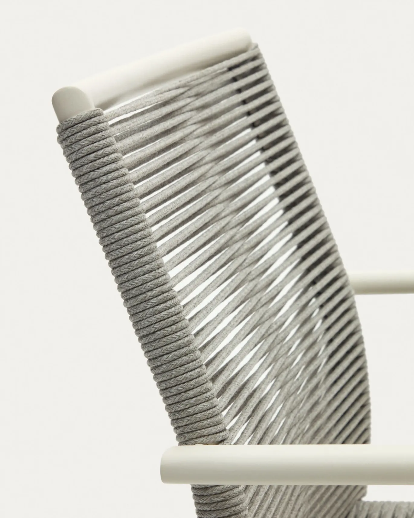 Kave Home Buitenstoel Culip Touw en Wit Aluminium