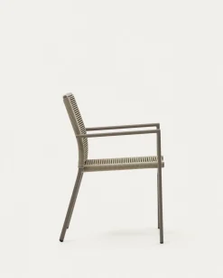 Kave Home Buitenstoel Culip Touw en Bruin Aluminium