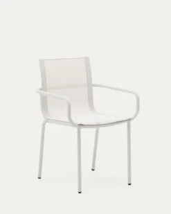 Kave Home Buitenstoel Galdana Stapelbaar Aluminium Wit