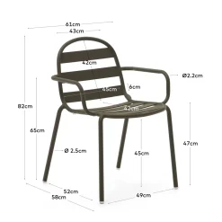 Kave Home Buitenstoel Joncols Aluminium Groen