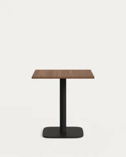 Kave Home Buitentafel Dina Bruin Notenhout Melamine 70x70cm