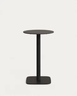 Kave Home Buitentafel Dina Rond Hoog Zwart Ø60x96cm