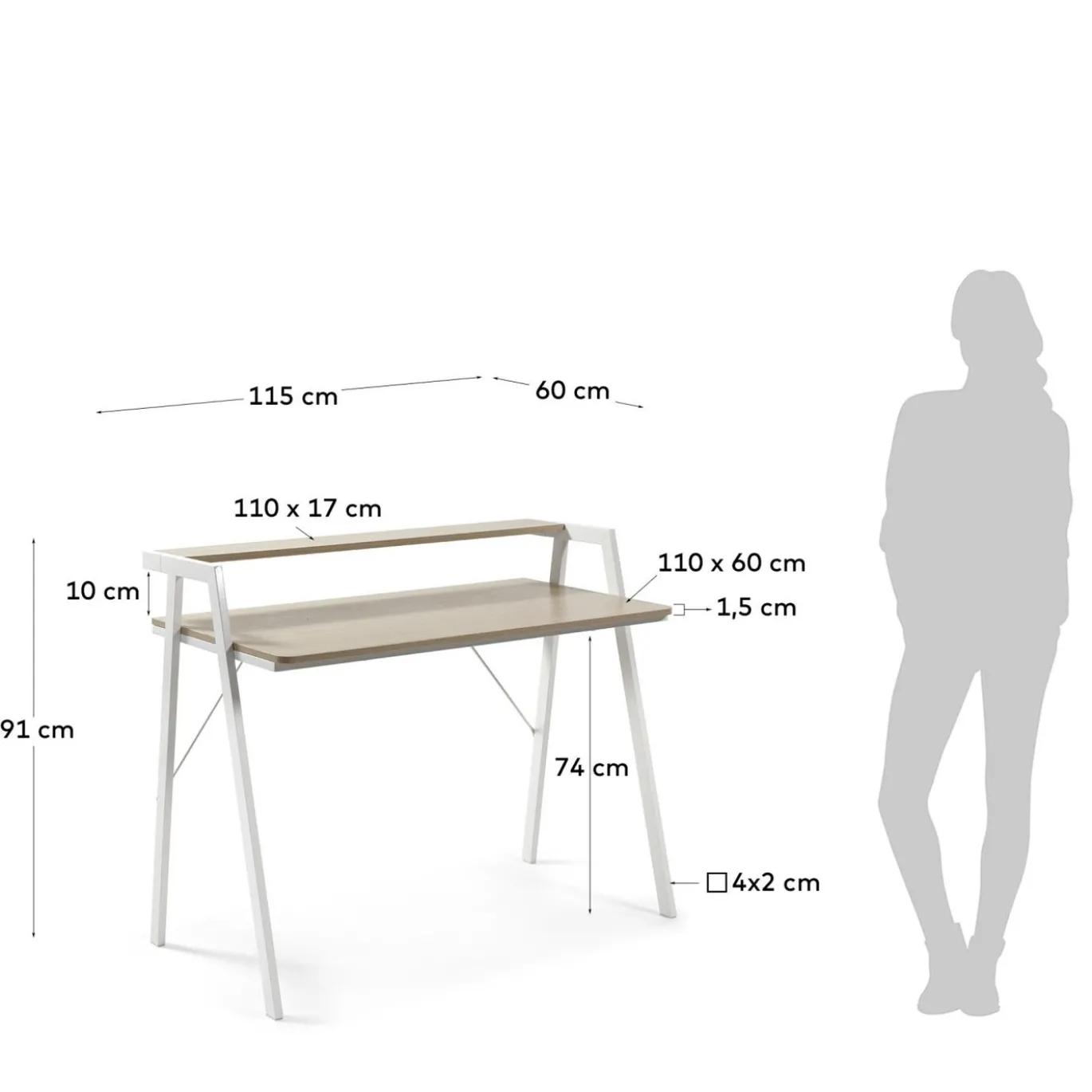 Kave Home Bureau Aarhus 115x60cm
