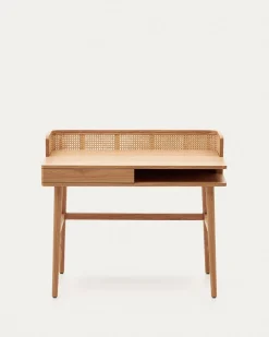 Kave Home Bureau Araxi Fineer Massief Essen 105x62cm