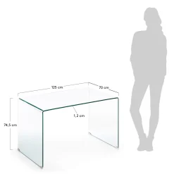 Kave Home Bureau Burano Glazen 125x70cm