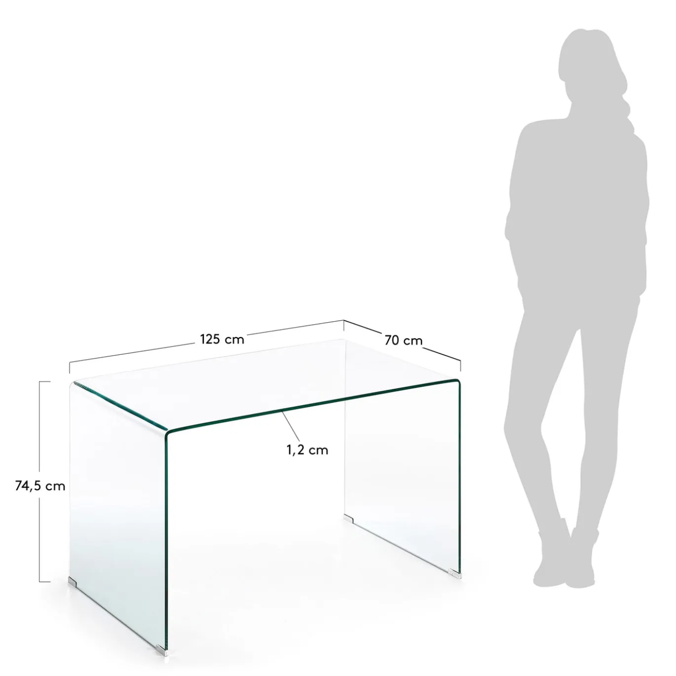 Kave Home Bureau Burano Glazen 125x70cm