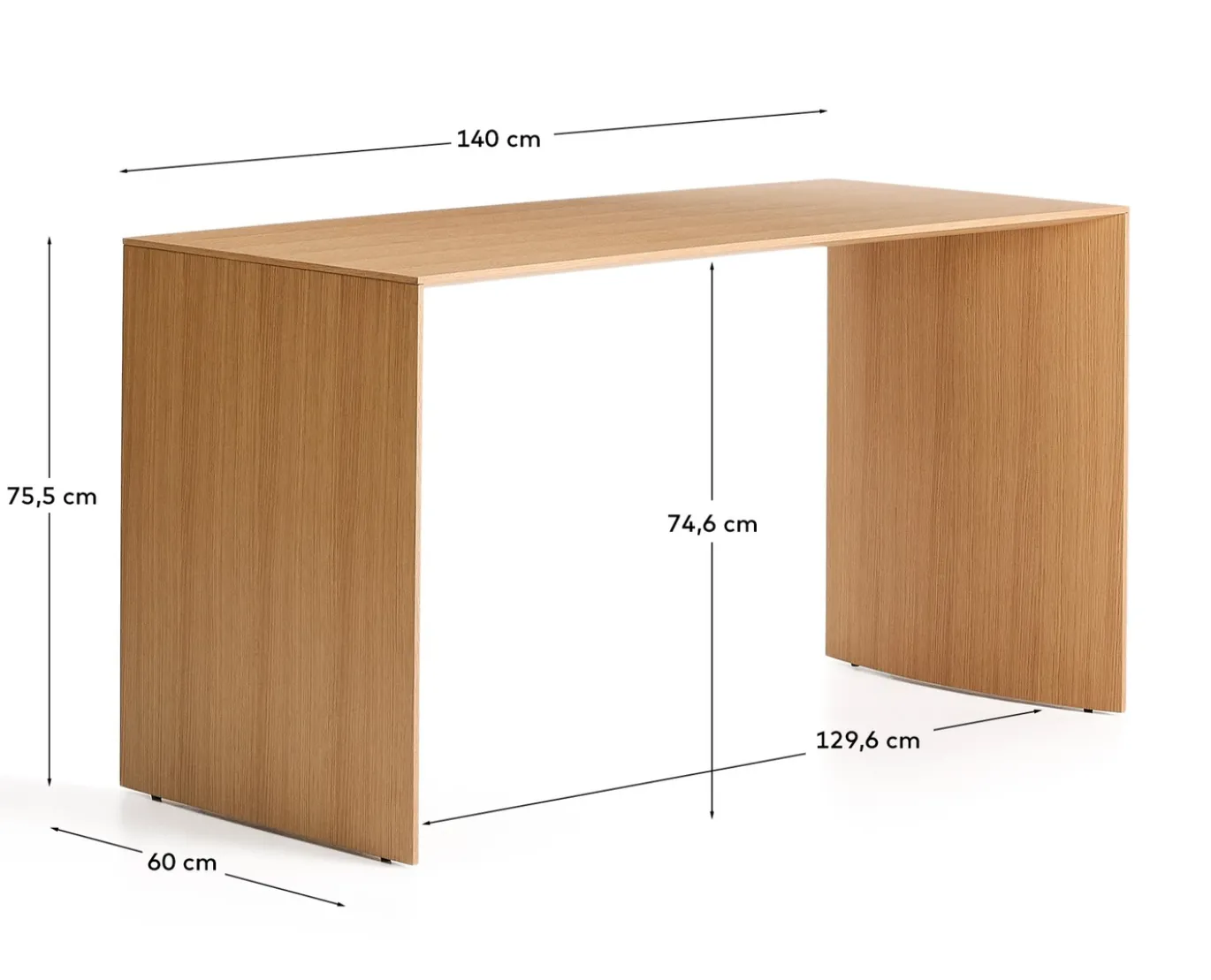 Kave Home Bureau Litto Eikenfineer 140x60cm