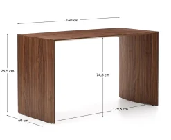 Kave Home Bureau Litto Walnootfineer 140x60cm