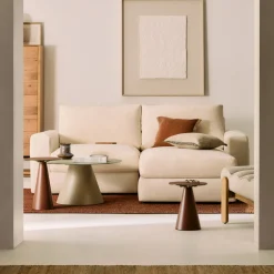 Kave Home Chaise Longue Bank Alea Chenille Ecru 3-Zits Rechts