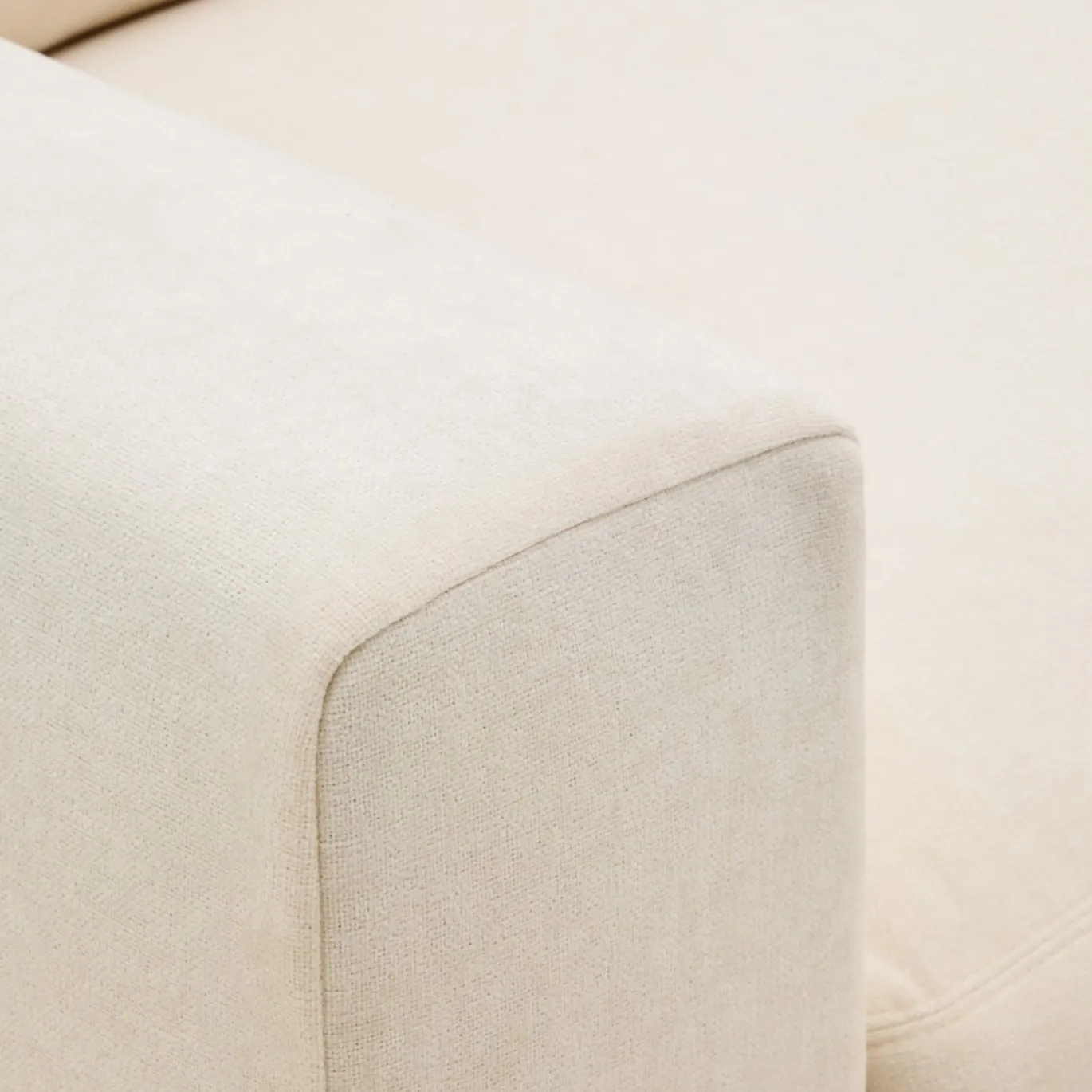 Kave Home Chaise Longue Bank Alea Chenille Ecru 3-Zits Rechts