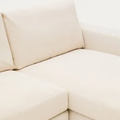 Kave Home Chaise Longue Bank Alea Chenille Ecru 3-Zits Rechts