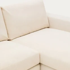 Kave Home Chaise Longue Bank Alea Chenille Ecru 4-Zits Rechts
