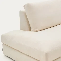 Kave Home Chaise Longue Bank Alea Chenille Ecru 5-Zits Rechts