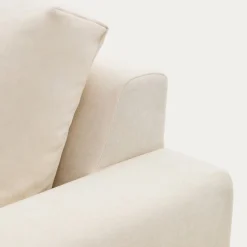 Kave Home Chaise Longue Bank Alea Chenille Ecru 3-Zits Links