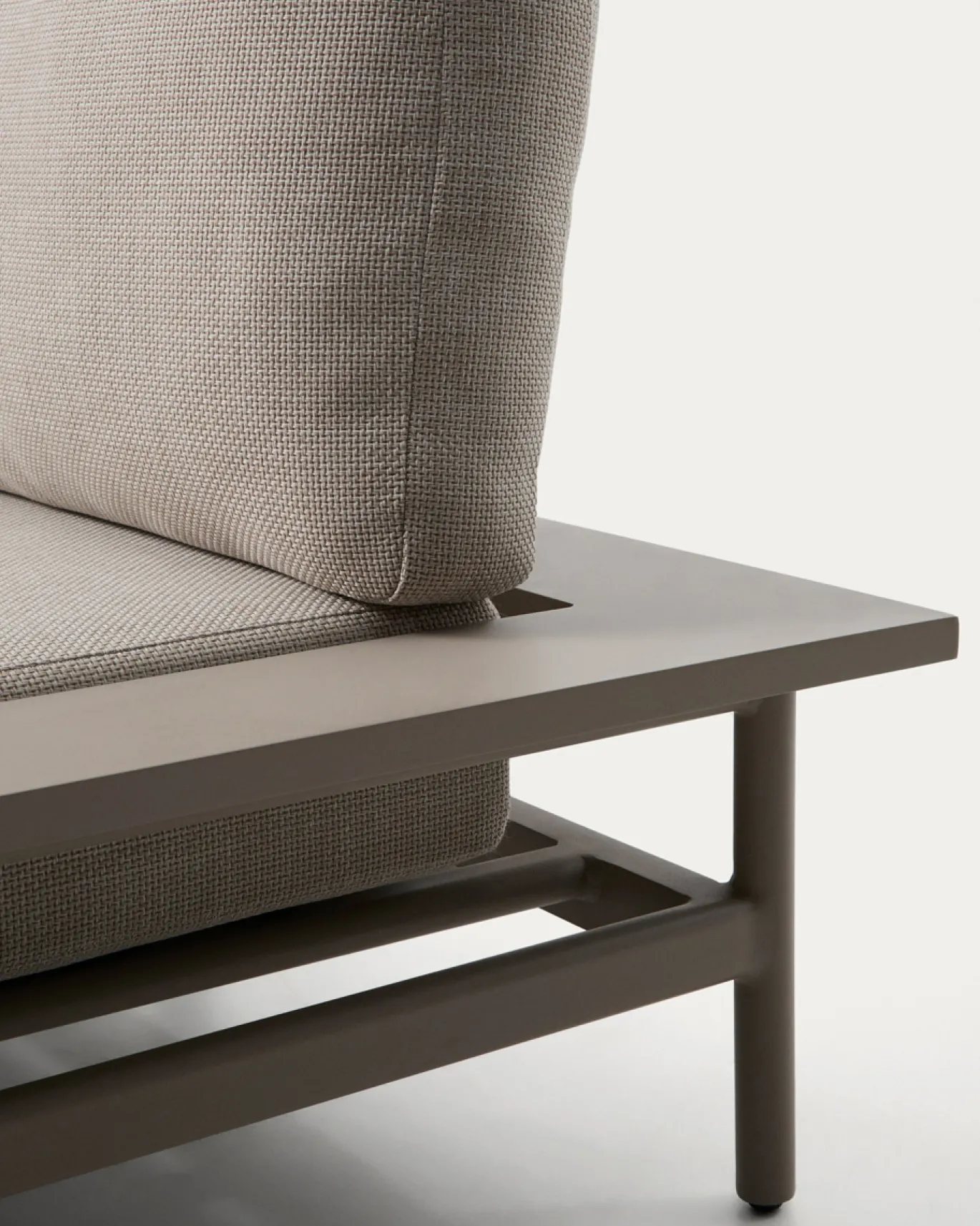 Kave Home Chaise Longue Bank 3-zits Taupe Rechts
